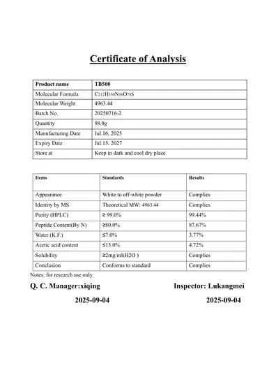 TB500 COA 2025-09-04